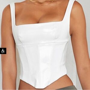 NWOT Mistress Rocks by House of CB White Patent Leather corset